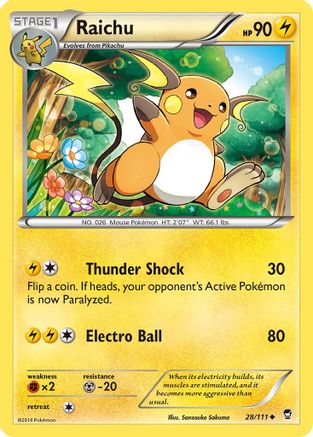 Raichu (28) [XY - Furious Fists] Reverse Holofoil - Deck Out Gaming