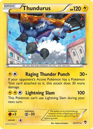 Thundurus (33) [XY - Furious Fists] Reverse Holofoil - Deck Out Gaming