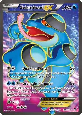 Seismitoad EX (106 Full Art) (106) [XY - Furious Fists] Holofoil - Deck Out Gaming