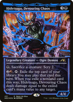 Hidetsugu, Devouring Chaos (Neon Blue) (431) [Kamigawa: Neon Dynasty] foil - Deck Out Gaming