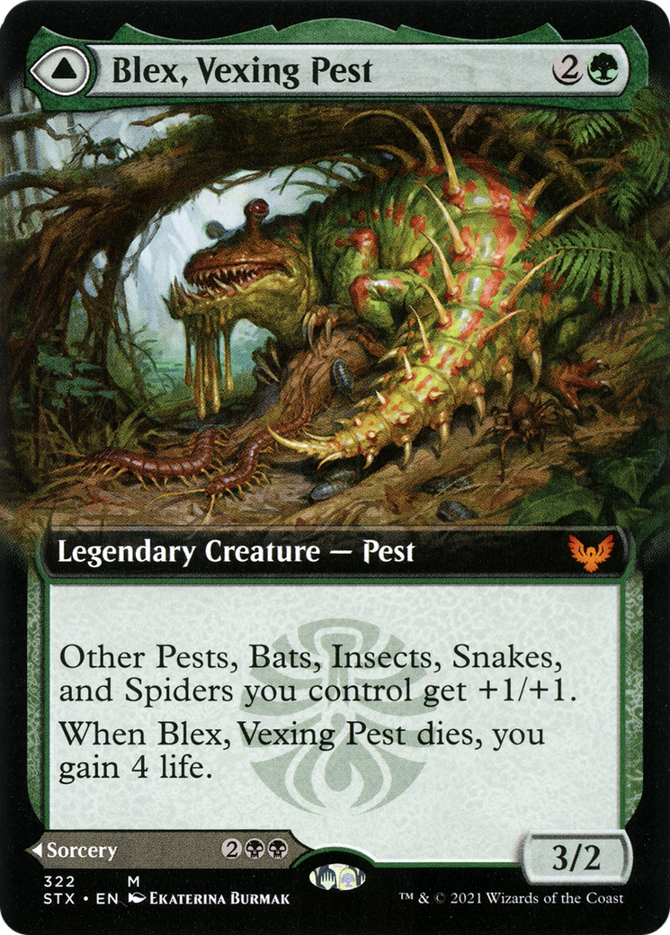 Blex, Vexing Pest (Extended Art) (322) [Strixhaven: School of Mages] - Deck Out Gaming