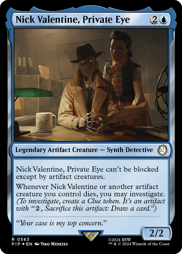 Nick Valentine, Private Eye (Surge Foil) (563) [Fallout] foil - Deck Out Gaming