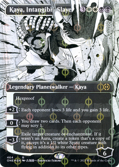 Kaya, Intangible Slayer (Borderless) (Step-and-Compleat Foil) (464) [Phyrexia: All Will Be One] foil - Deck Out Gaming