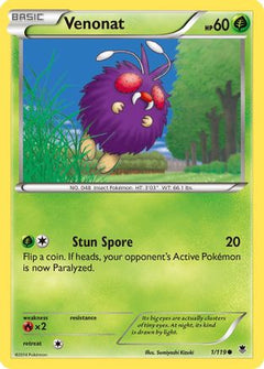 Venonat (1) [XY - Phantom Forces] Reverse Holofoil - Deck Out Gaming