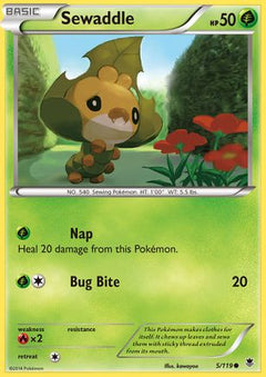 Sewaddle (5) [XY - Phantom Forces] Reverse Holofoil - Deck Out Gaming