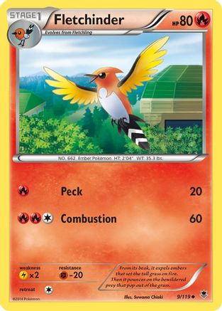 Fletchinder (9) [XY - Phantom Forces] Reverse Holofoil - Deck Out Gaming