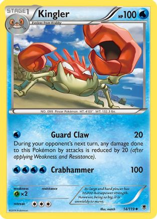 Kingler (14) [XY - Phantom Forces] Reverse Holofoil - Deck Out Gaming
