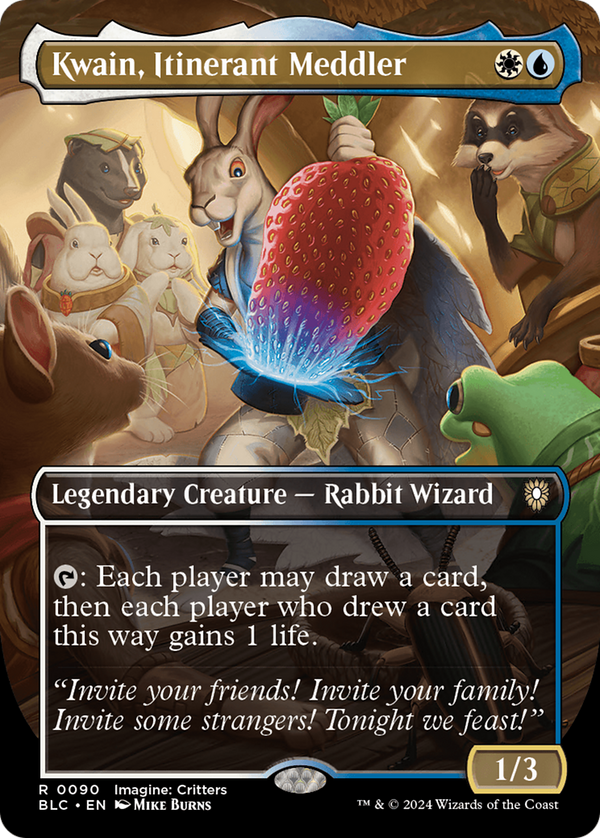 Kwain, Itinerant Meddler (Borderless) (90) [Bloomburrow Commander] foil - Deck Out Gaming