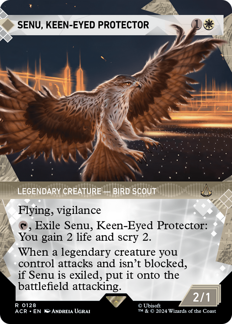 Senu, Keen-Eyed Protector (Showcase) (128) [Assassin's Creed] foil - Deck Out Gaming