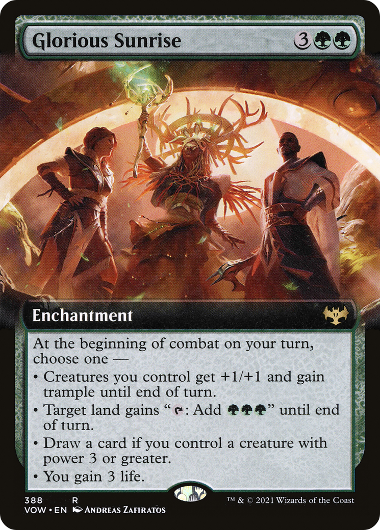 Glorious Sunrise (Extended Art) (388) [Innistrad: Crimson Vow] foil - Deck Out Gaming