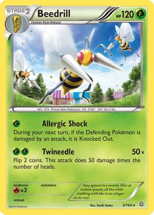 Beedrill (3) [XY - Primal Clash] Reverse Holofoil - Deck Out Gaming