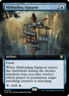 Misleading Signpost (Extended Art) (47) [Wilds of Eldraine Commander] - Deck Out Gaming