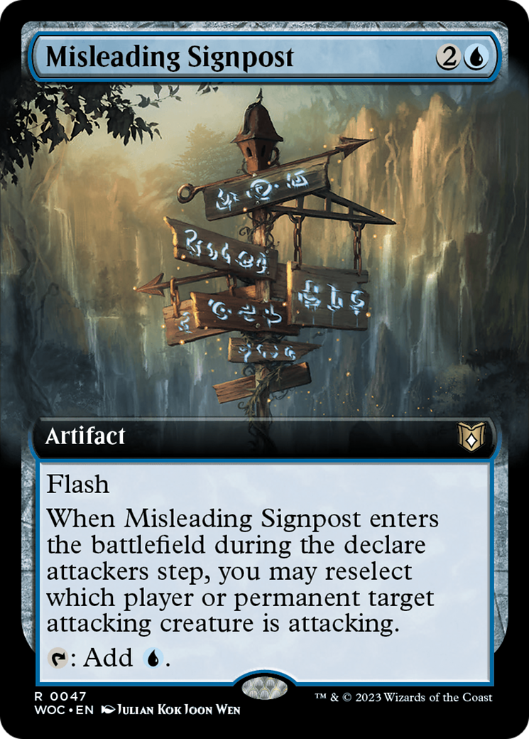 Misleading Signpost (Extended Art) (47) [Wilds of Eldraine Commander] - Deck Out Gaming