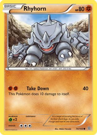 Rhyhorn (74) [XY - Primal Clash] Reverse Holofoil - Deck Out Gaming