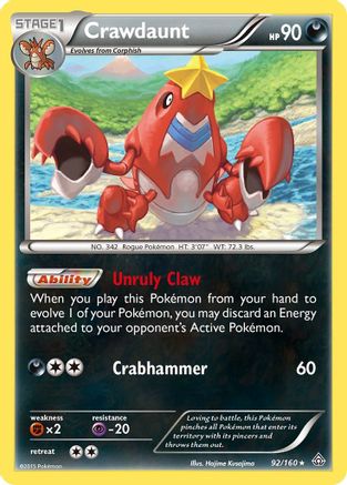 Crawdaunt (92) [XY - Primal Clash] Holofoil - Deck Out Gaming