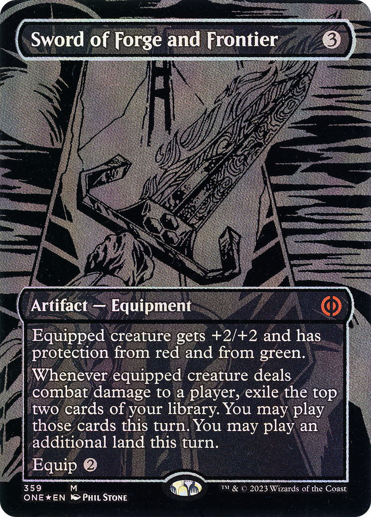 Sword of Forge and Frontier (Oil Slick Raised Foil) (359) [Phyrexia: All Will Be One] foil - Deck Out Gaming