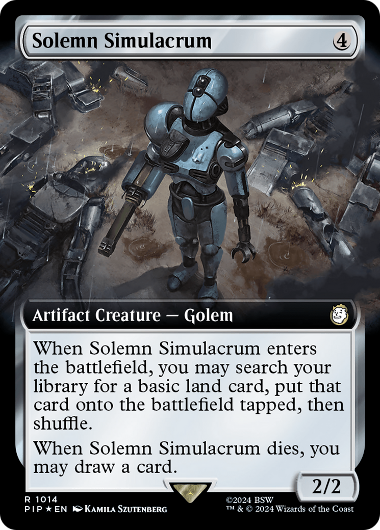 Solemn Simulacrum (Extended Art) (Surge Foil) (1014) [Fallout] foil - Deck Out Gaming