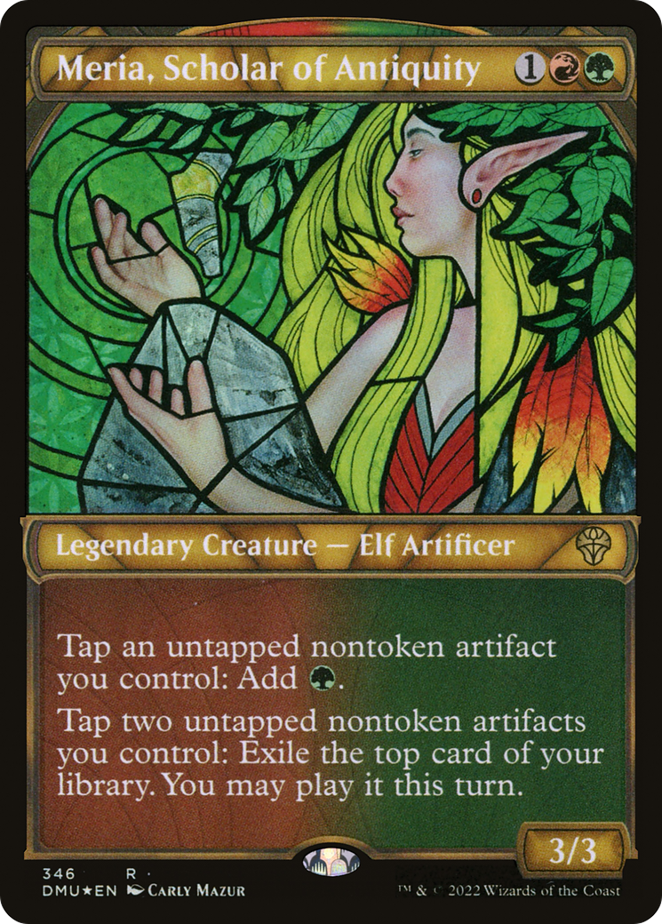 Meria, Scholar of Antiquity (Textured Foil) (346) [Dominaria United] foil - Deck Out Gaming