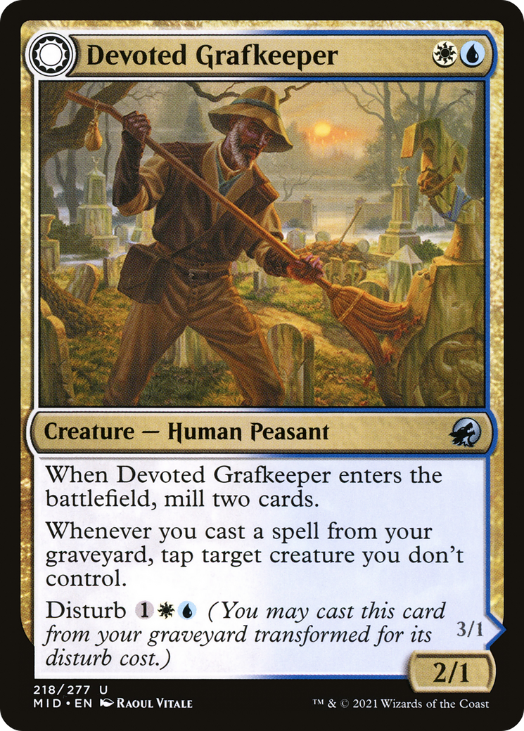 Devoted Grafkeeper // Departed Soulkeeper (218) [Innistrad: Midnight Hunt] - Deck Out Gaming