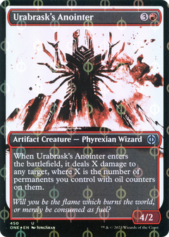 Urabrask's Anointer (Showcase) (Step-and-Compleat Foil) (450) [Phyrexia: All Will Be One] - Deck Out Gaming