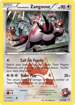 Team Magma's Zangoose (22) [Double Crisis] Reverse Holofoil - Deck Out Gaming