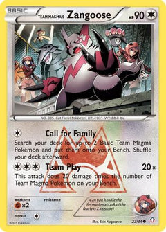 Team Magma's Zangoose (22) [Double Crisis] - Deck Out Gaming