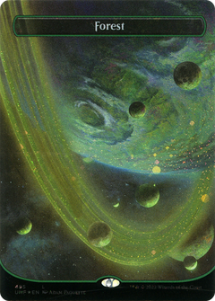 Forest (495) (Borderless) (Galaxy Foil) (495) [Unfinity] foil - Deck Out Gaming
