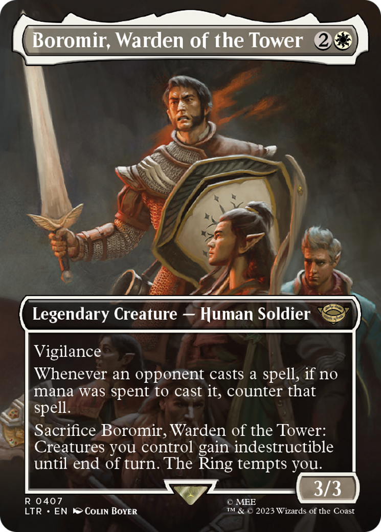 Boromir, Warden of the Tower (Borderless) (407) [The Lord of the Rings: Tales of Middle-earth] - Deck Out Gaming