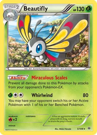 Beautifly (5) [XY - Roaring Skies] Reverse Holofoil - Deck Out Gaming
