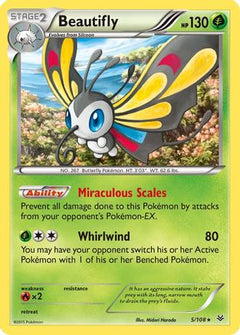 Beautifly (5) [XY - Roaring Skies] Reverse Holofoil - Deck Out Gaming