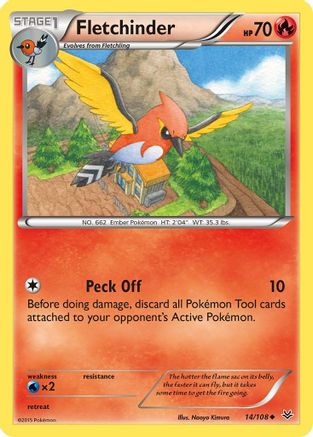 Fletchinder (14) [XY - Roaring Skies] Reverse Holofoil - Deck Out Gaming