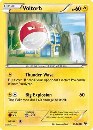 Voltorb (21) [XY - Roaring Skies] Reverse Holofoil - Deck Out Gaming