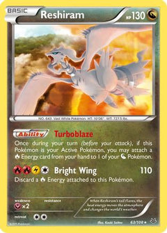 Reshiram (63) [XY - Roaring Skies] Reverse Holofoil - Deck Out Gaming
