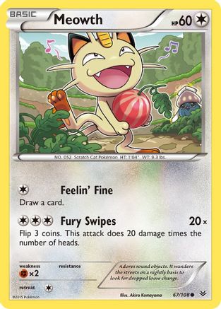 Meowth (67) [XY - Roaring Skies] Reverse Holofoil - Deck Out Gaming
