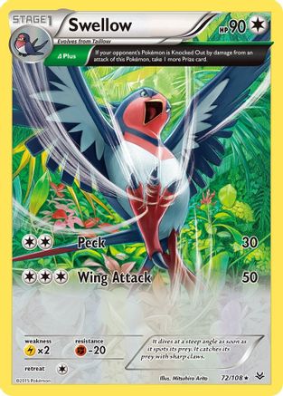 Swellow (72 Delta) (72) [XY - Roaring Skies] Reverse Holofoil - Deck Out Gaming