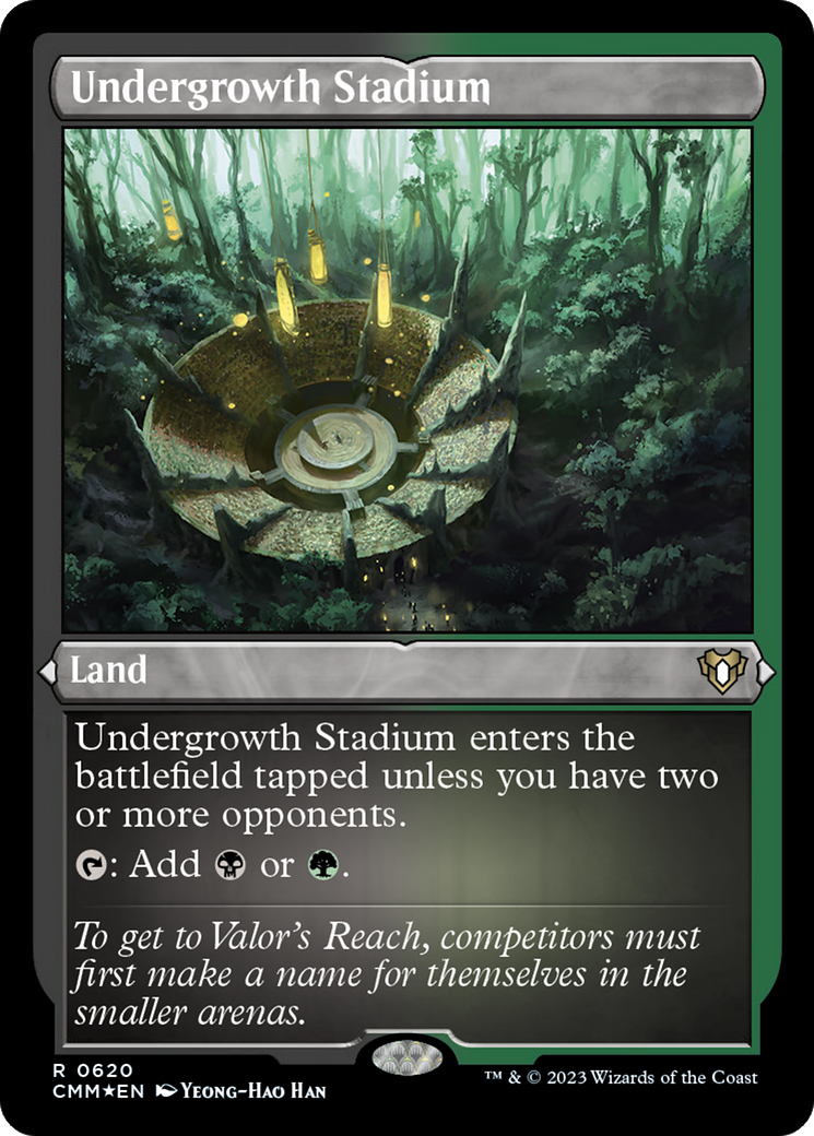 Undergrowth Stadium (620) [Commander Masters] etched - Deck Out Gaming
