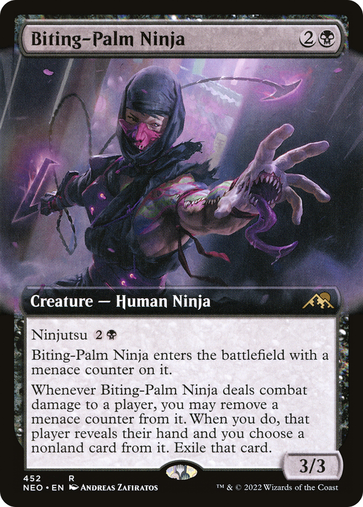 Biting-Palm Ninja (Extended Art) (452) [Kamigawa: Neon Dynasty] foil - Deck Out Gaming