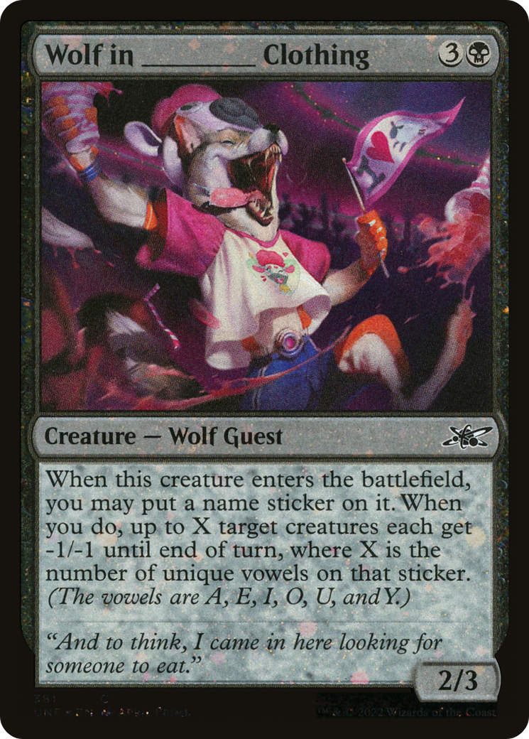 Wolf in _______ Clothing (Galaxy Foil) (381) [Unfinity] foil - Deck Out Gaming