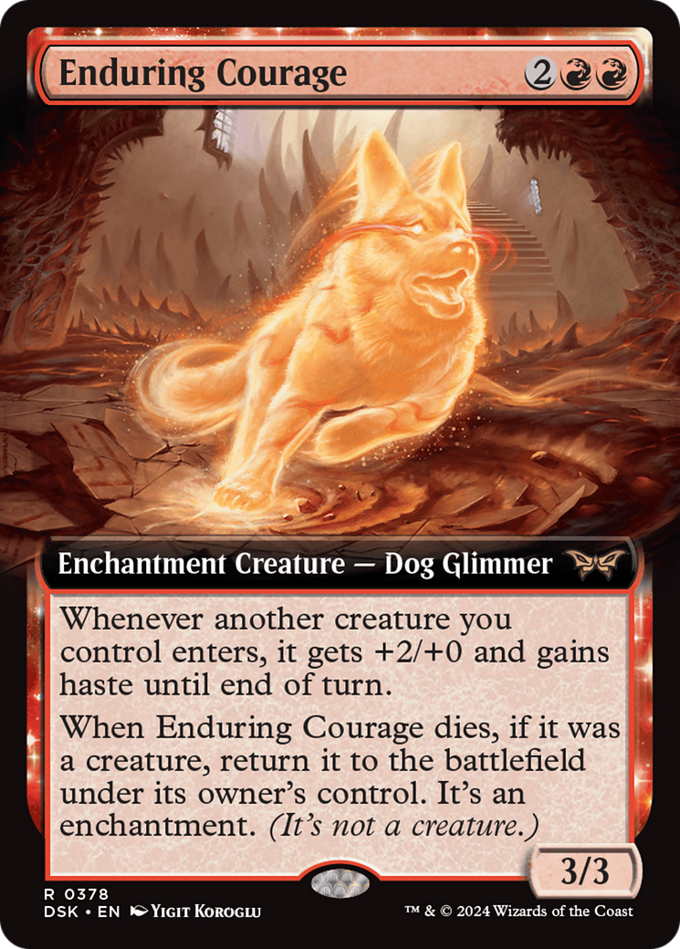 Enduring Courage (Extended Art) (378) [Duskmourn: House of Horror] foil - Deck Out Gaming