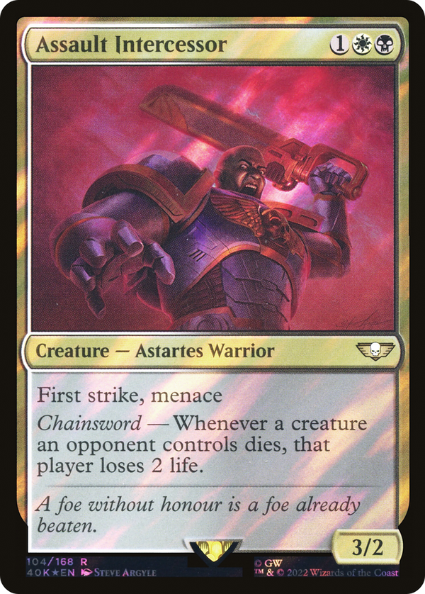 Assault Intercessor (Surge Foil) (104) [Warhammer 40,000 Commander] foil - Deck Out Gaming