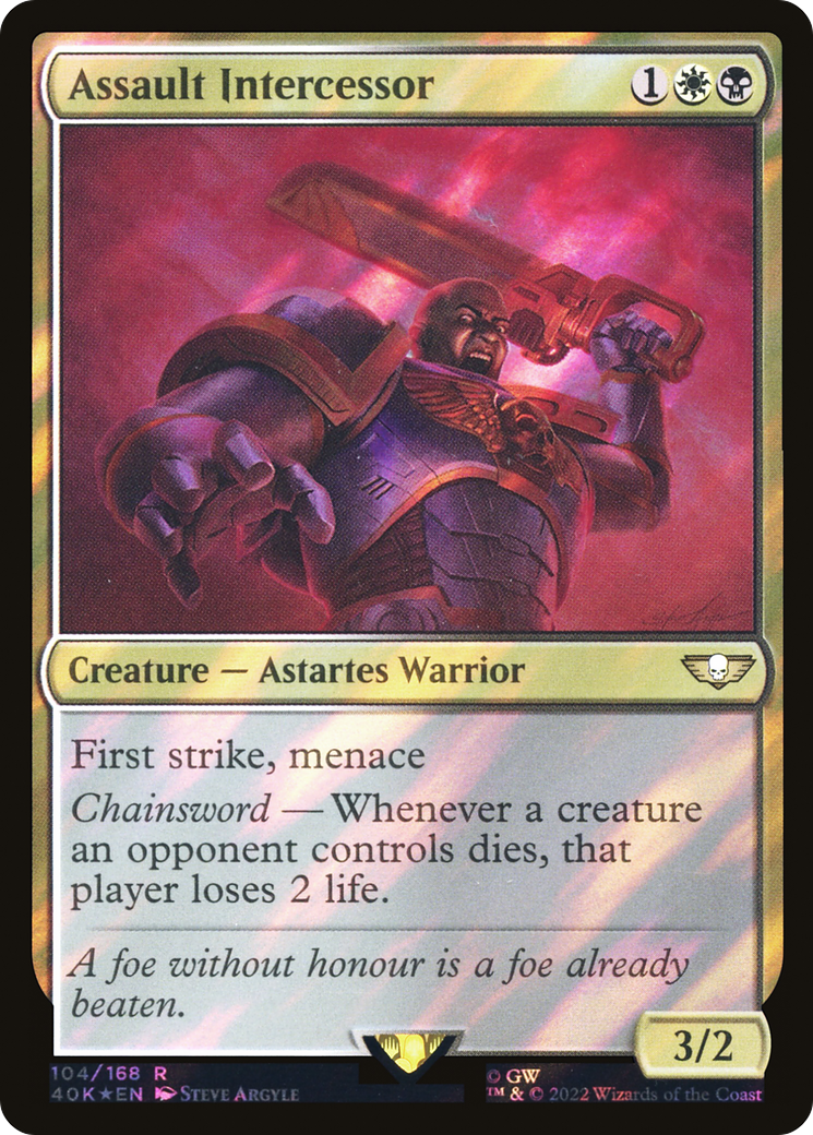 Assault Intercessor (Surge Foil) (104) [Warhammer 40,000 Commander] foil - Deck Out Gaming