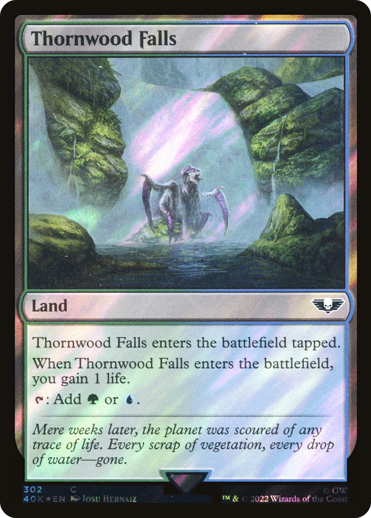 Thornwood Falls (Surge Foil) (302) [Warhammer 40,000 Commander] foil - Deck Out Gaming