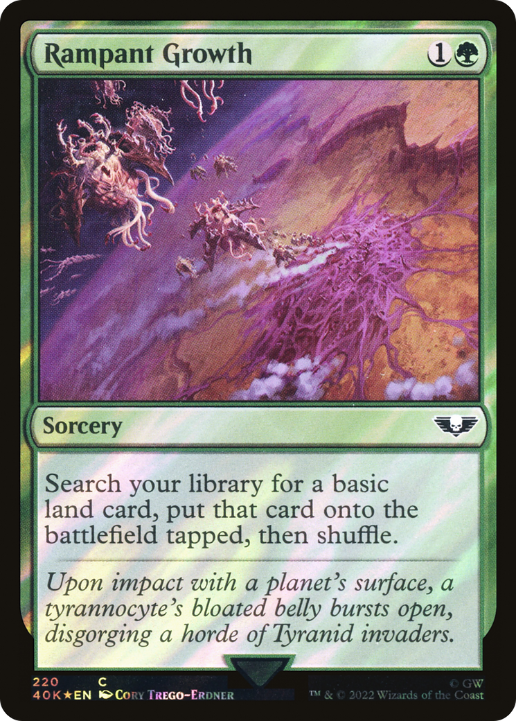 Rampant Growth (Surge Foil) (220) [Warhammer 40,000 Commander] foil - Deck Out Gaming