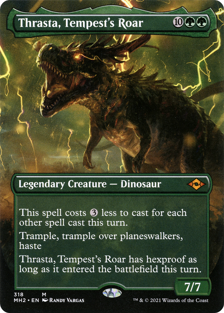 Thrasta, Tempest's Roar (Borderless) (318) [Modern Horizons 2] foil - Deck Out Gaming