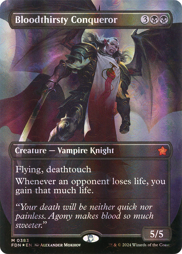 Bloodthirsty Conqueror (Borderless) (Mana Foil) (383) [Foundations] foil - Deck Out Gaming