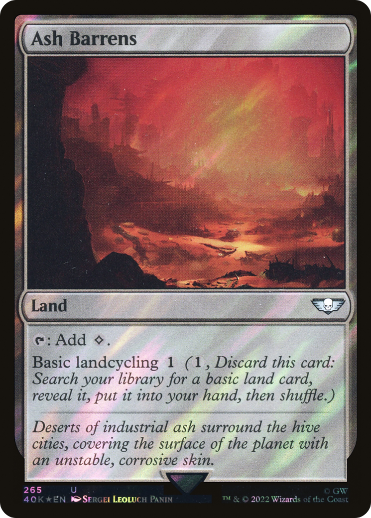Ash Barrens (Surge Foil) (265) [Warhammer 40,000 Commander] foil - Deck Out Gaming