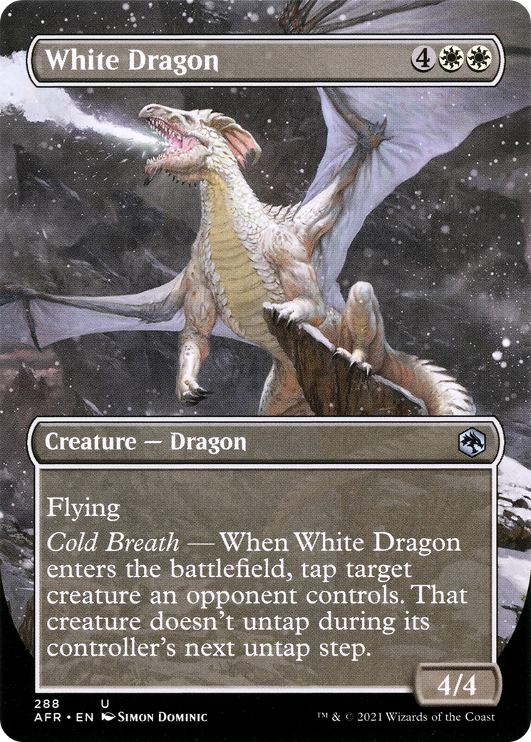 White Dragon (Borderless) (288) [Adventures in the Forgotten Realms] foil - Deck Out Gaming