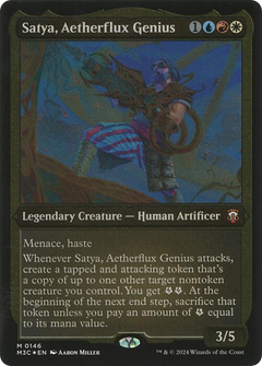 Satya, Aetherflux Genius (Display Commander) - Thick Stock (146) [Modern Horizons 3 Commander] foil - Deck Out Gaming