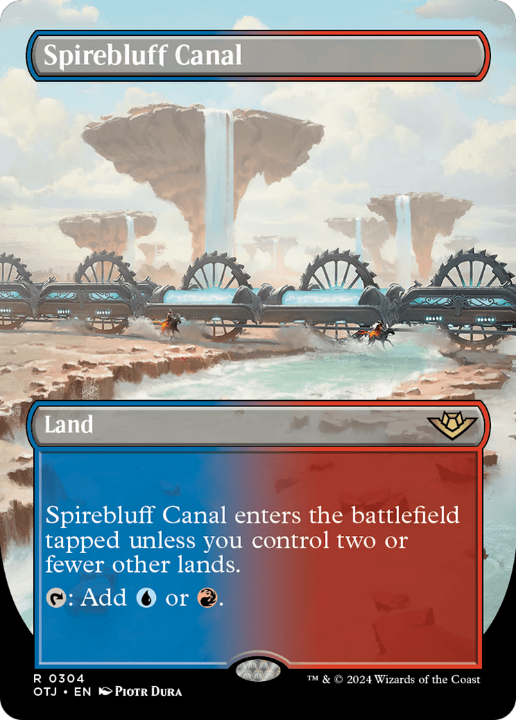 Spirebluff Canal (Borderless) (304) [Outlaws of Thunder Junction] foil - Deck Out Gaming