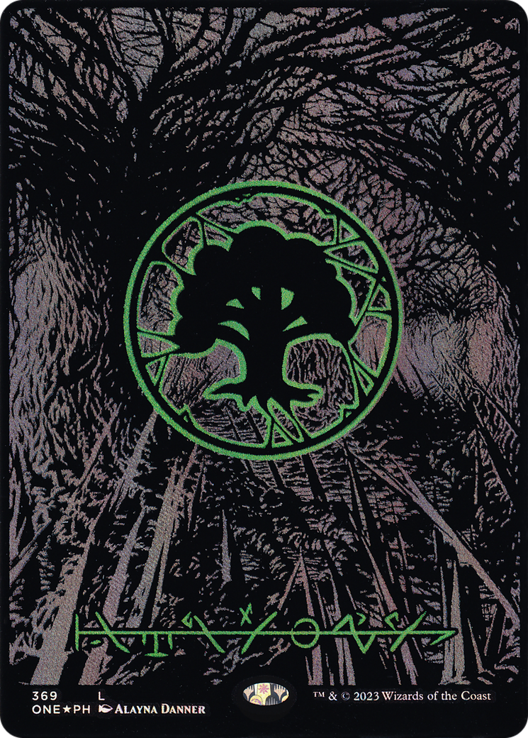 Forest (369) [Phyrexia: All Will Be One] foil - Deck Out Gaming